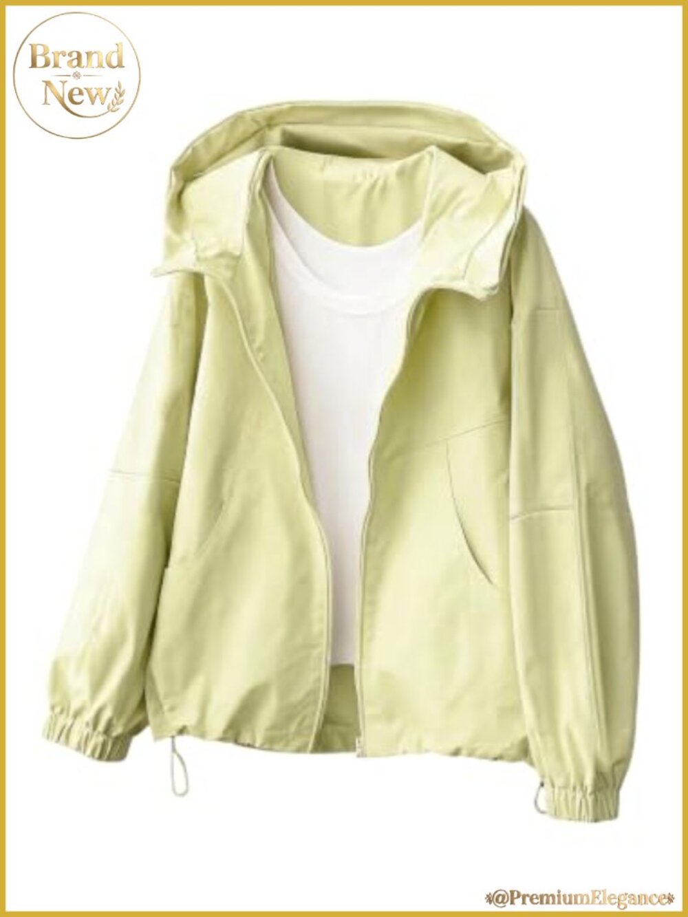 Women's Zip Up Hooded Bomber Jacket - Lightweight Windbreaker